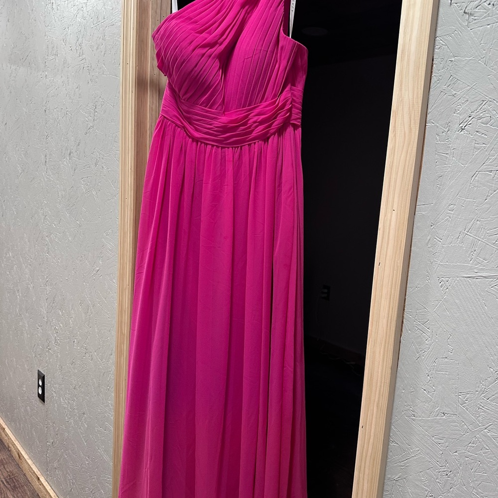 Azazie Pink Ruched One Shoulder Gown for Prom
